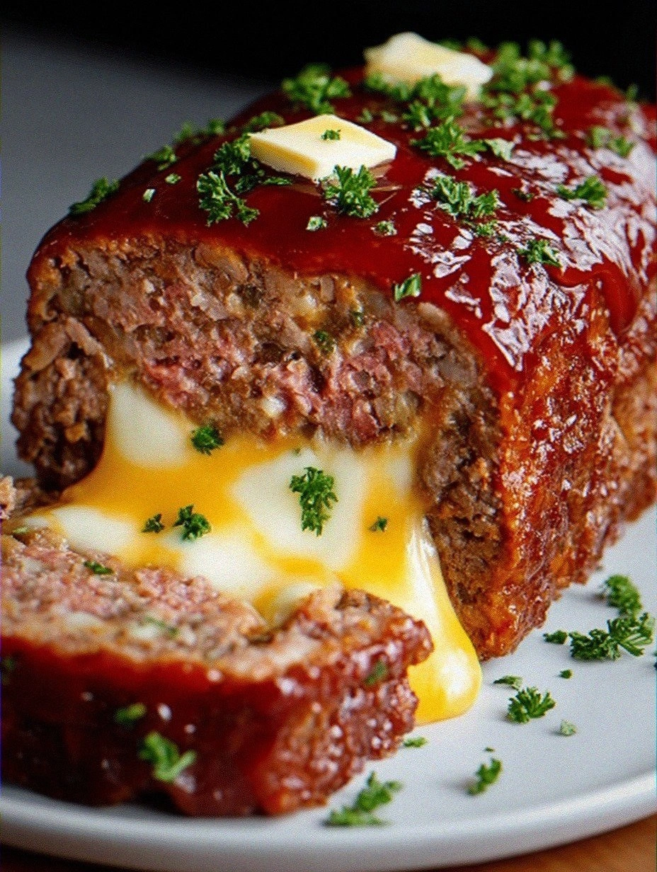 Cheddar-Stuffed Glazed Meatloaf: The Ultimate Comfort Food!