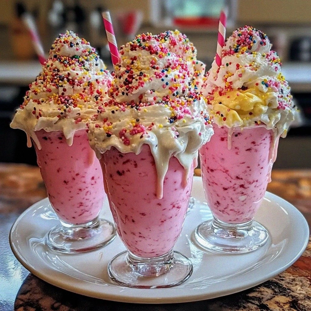 Cotton Candy Milkshake Parfaits