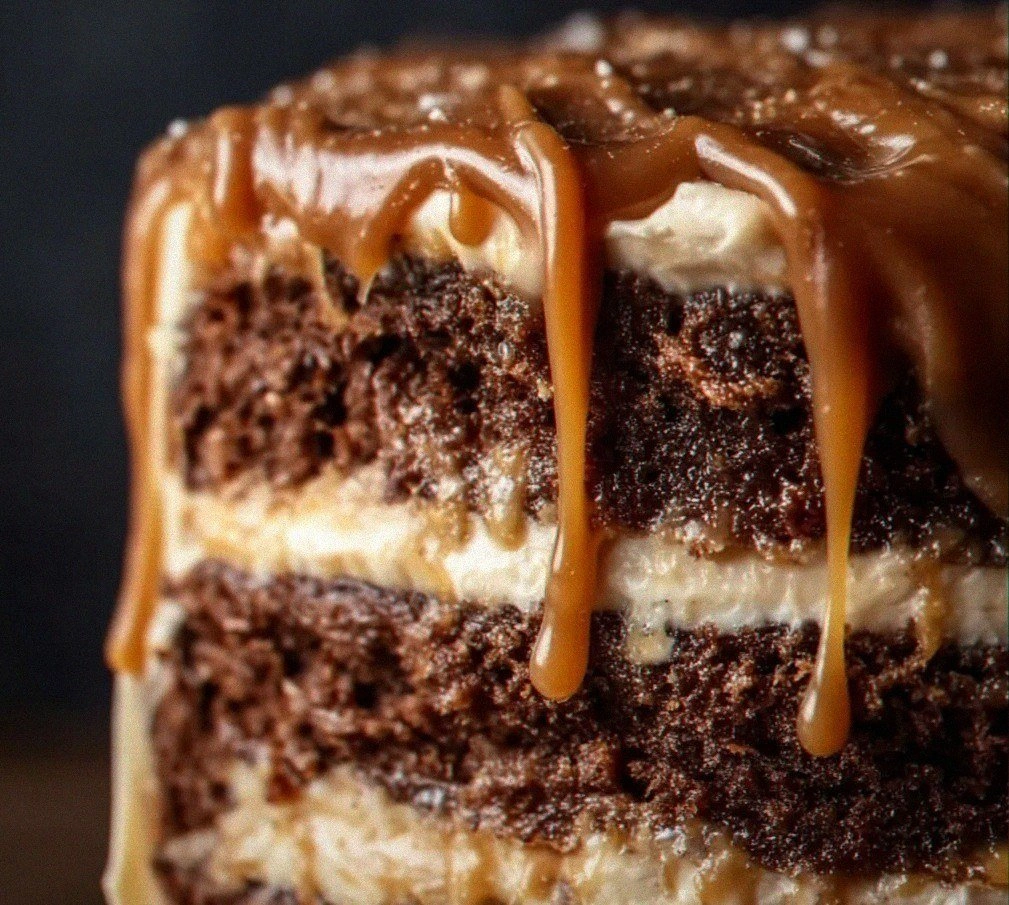 Decadent Caramel Latte Cake with Coffee