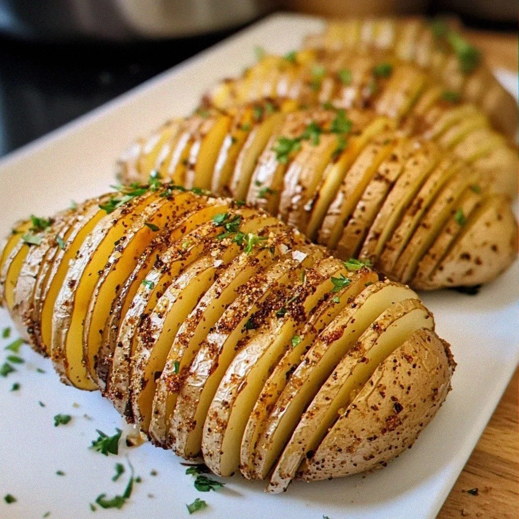 Delicious Accordion Potatoes with Garlic and Herbs