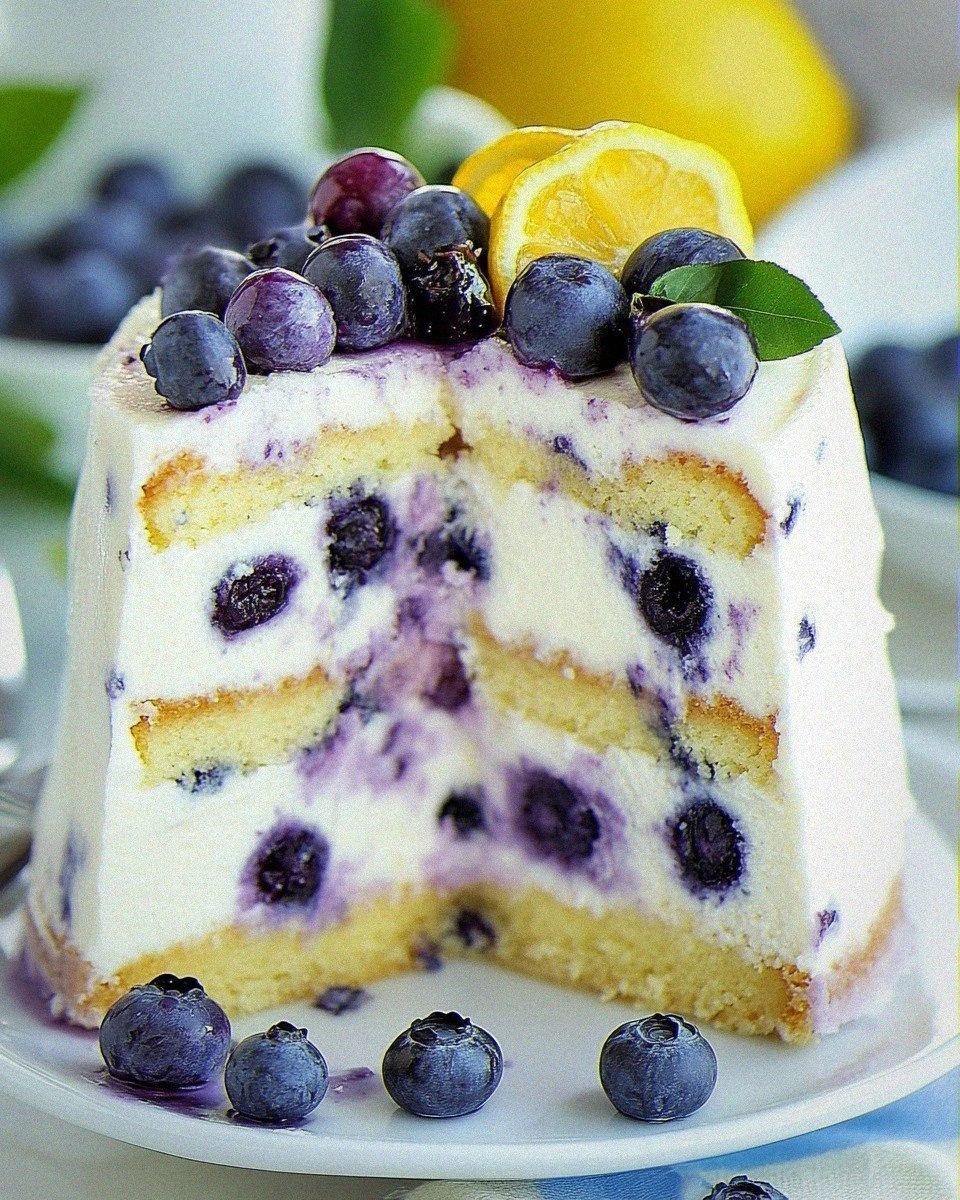 Lemon Blueberry Cheesecake Cake