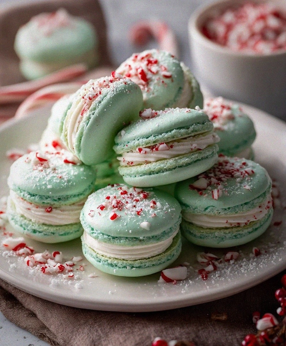 Peppermint Macarons