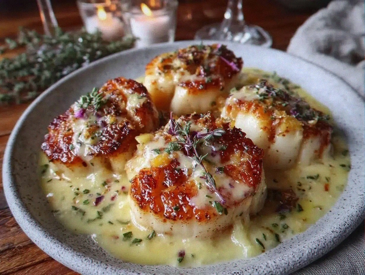 Perfect Pan-Seared Scallops Recipe with Easy Champagne Cream Sauce