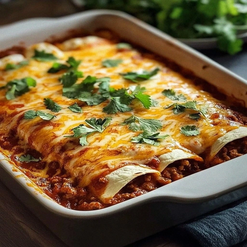 Savory Red Beef Enchiladas Casserole Recipe to Delight