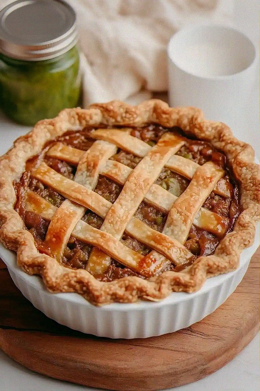 Spicy-Sweet Green Tomato Apple Pie Filling