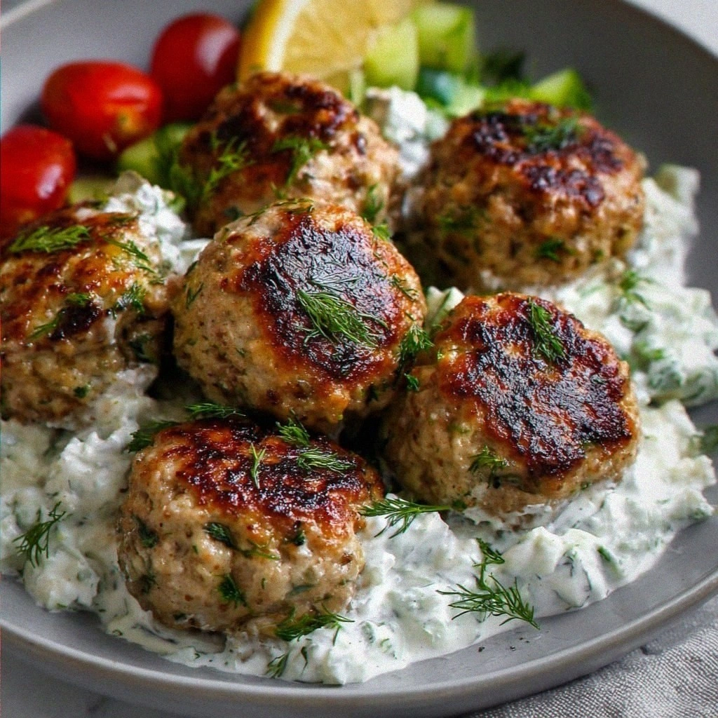 Greek Turkey Meatballs with Tzatziki Sauce: My Cozy Kitchen Version