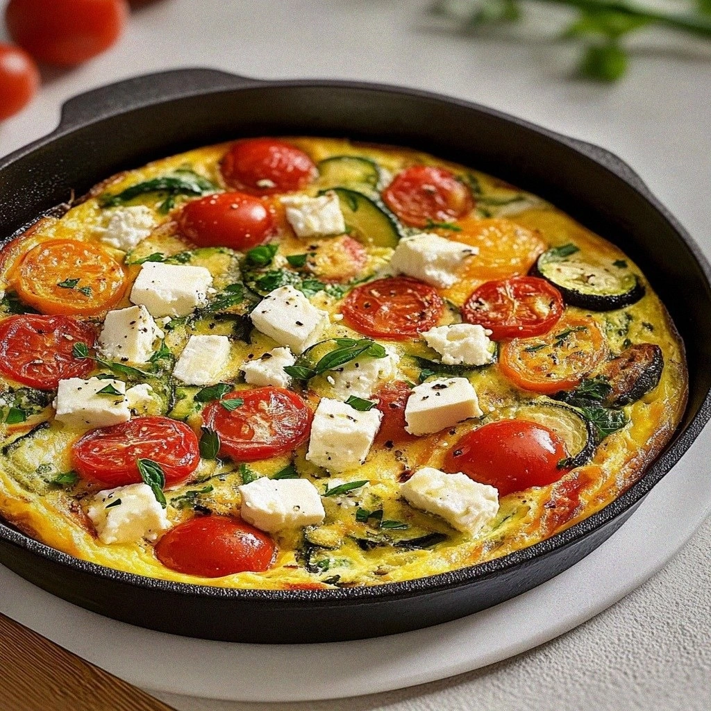 Irresistible Italian Vegetable Frittata with Feta Recipe