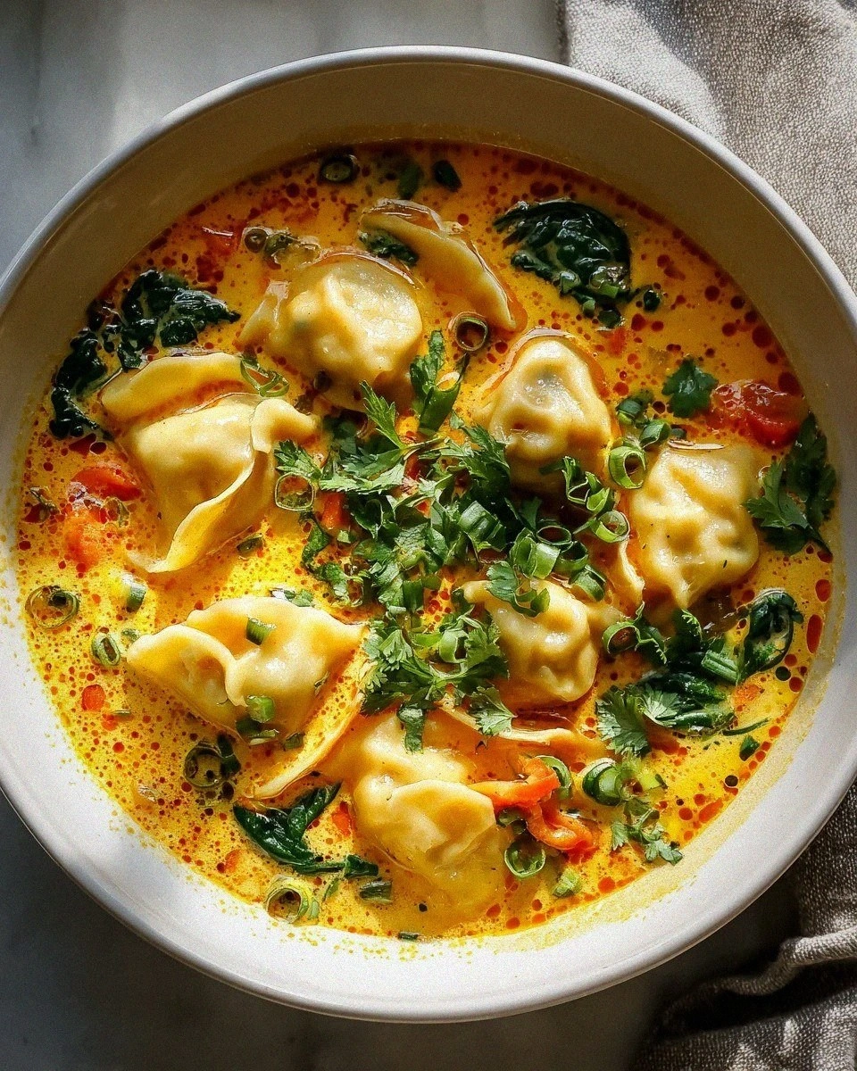 Easy Thai Coconut Curry Dumpling Soup – A Flavorful Delight!