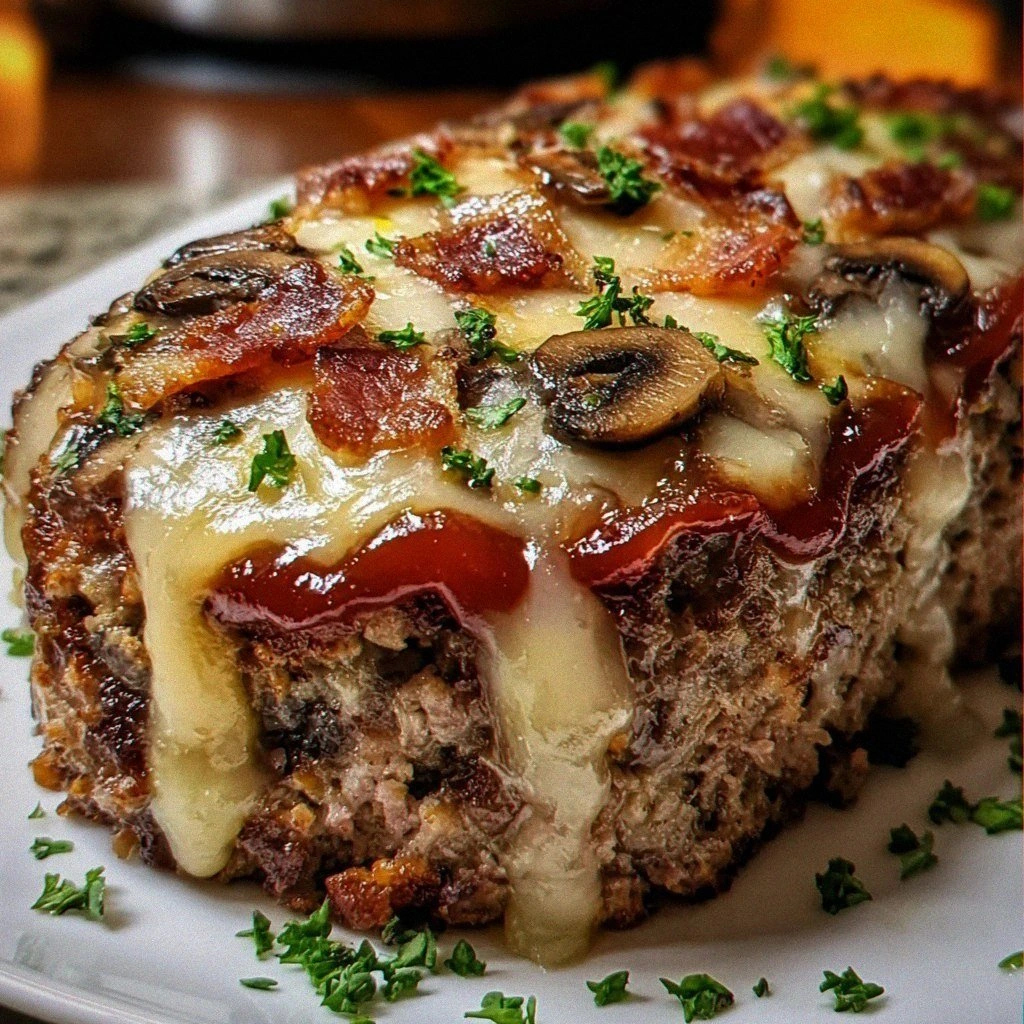 Bacon Mushroom Swiss Cheese Meatloaf: A Must-Try Delight!