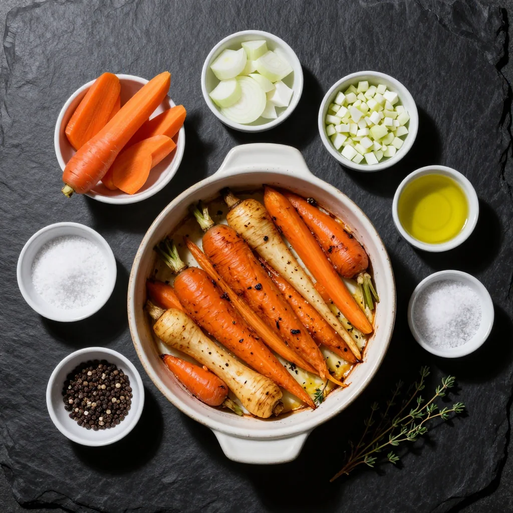Ingredients for onepot roasted carrot and parsnip casserole for january family suppers