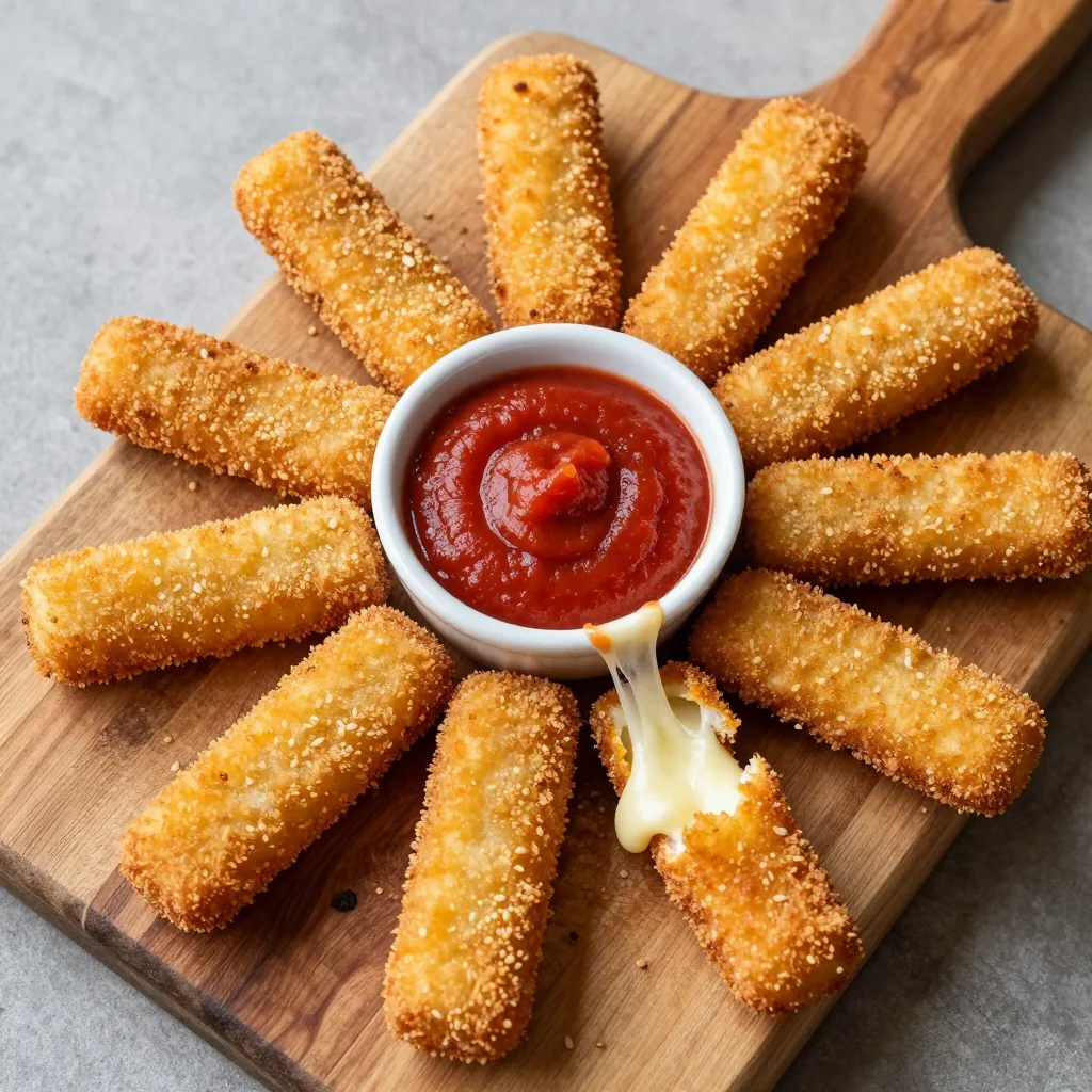 Baked Mozzarella Sticks for NFL Playoff Game Day Appetizers