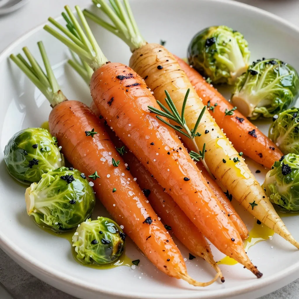 A vibrant sheet pan of herb-roasted winter vegetables scattered with fresh herbs and citrus zest