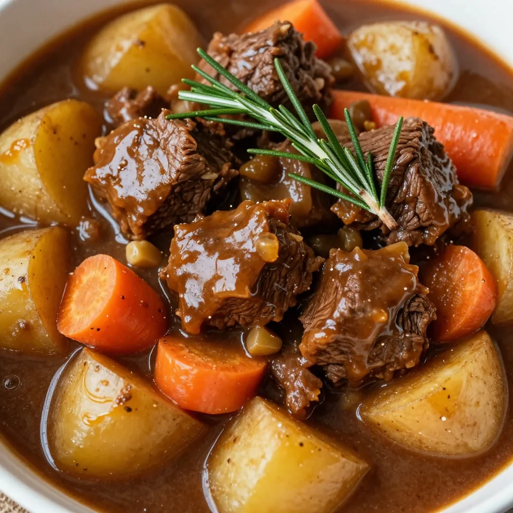 batch cook slow cooker beef stew with winter vegetables and rosemary