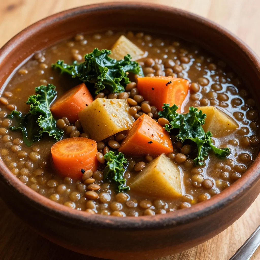 batch cook slow cooker lentil and winter vegetable stew