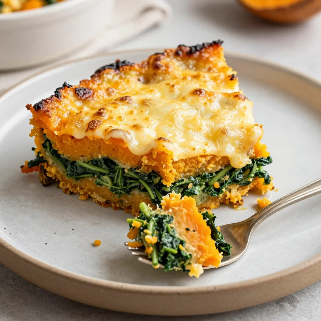 batch cooked spinach and sweet potato casserole for busy nights