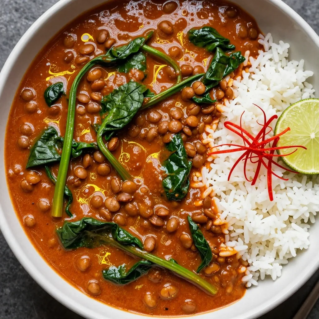 batch cooking spinach and lentil curry for healthy lunches
