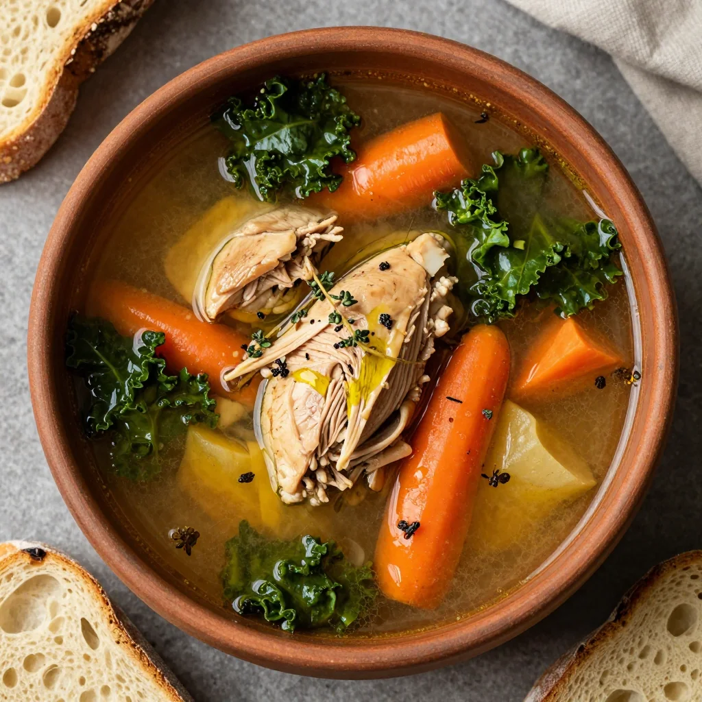 budget friendly slow cooker chicken and winter vegetable soup for january
