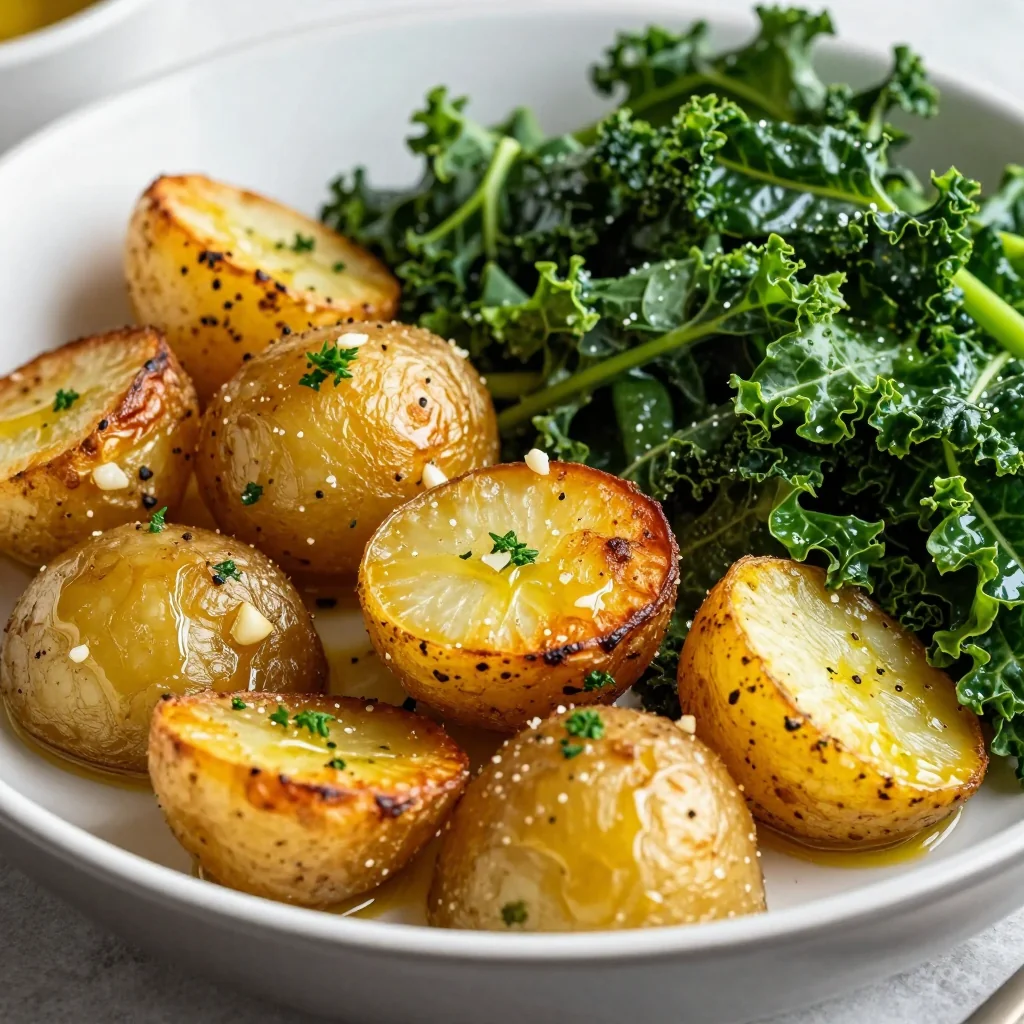 budgetfriendly garlic roasted potatoes and winter greens for family dinners