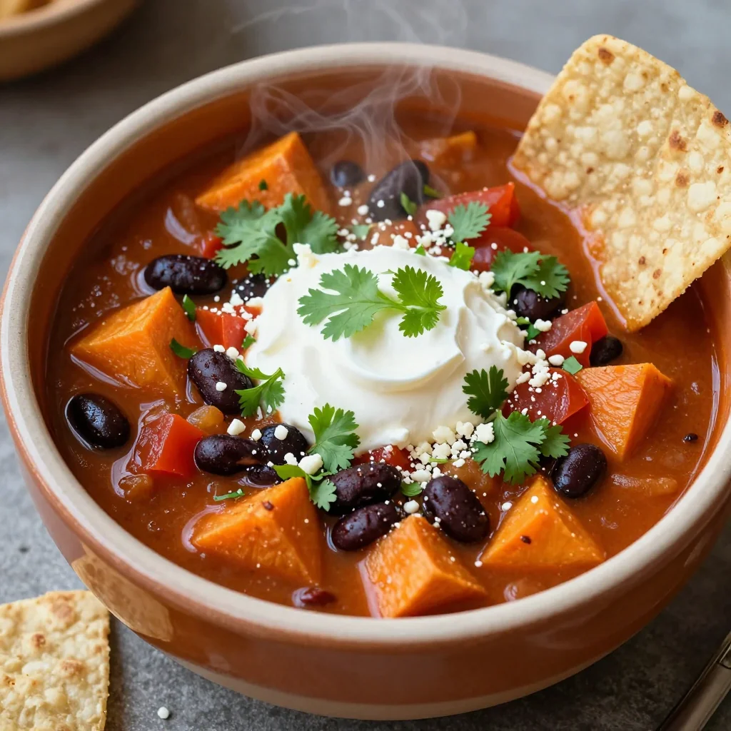budgetfriendly onepot sweet potato and black bean chili for winter meals