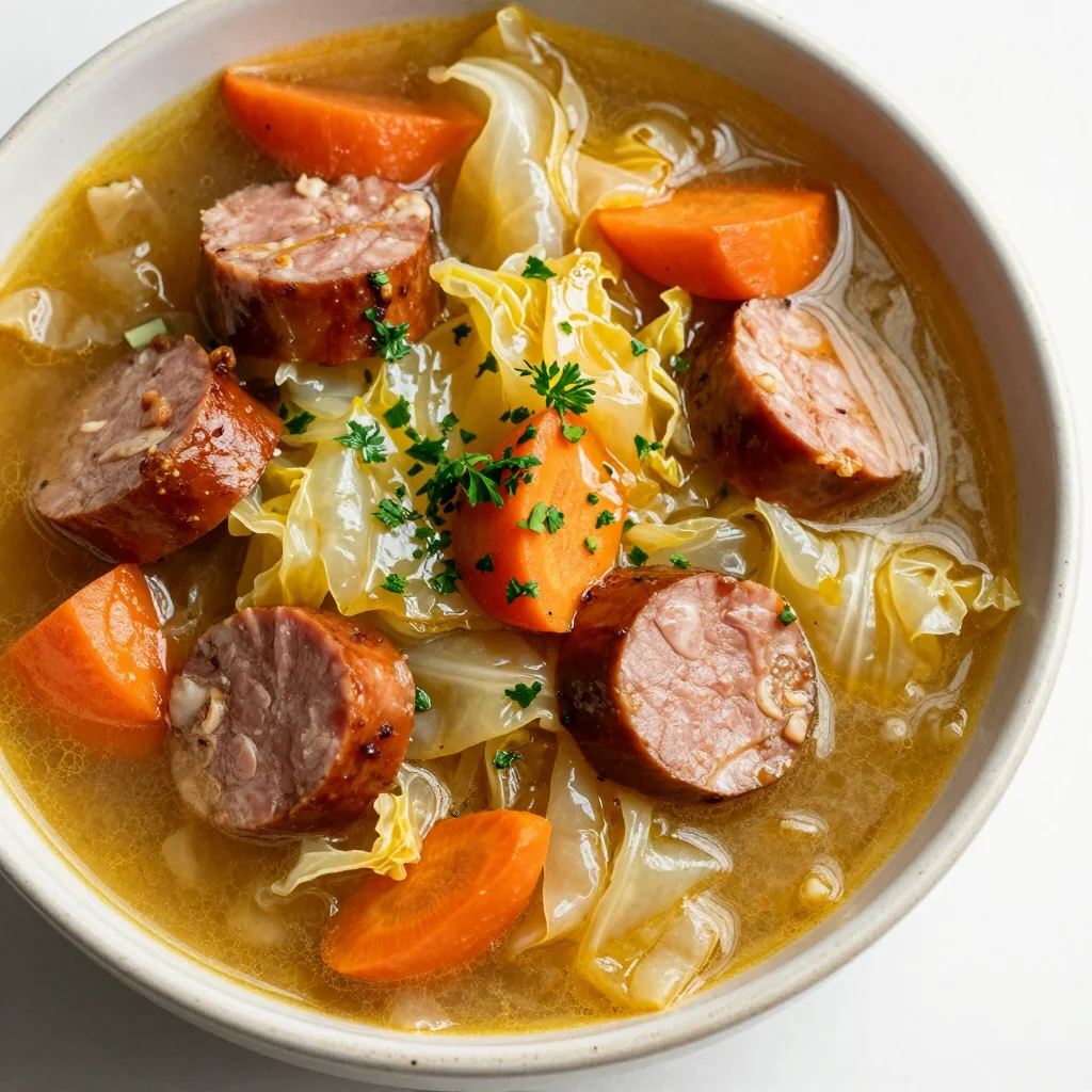 budgetfriendly slow cooker cabbage and sausage stew