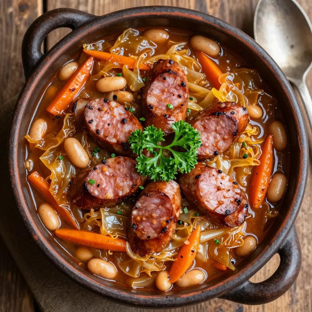 budgetfriendly slow cooker cabbage and sausage stew