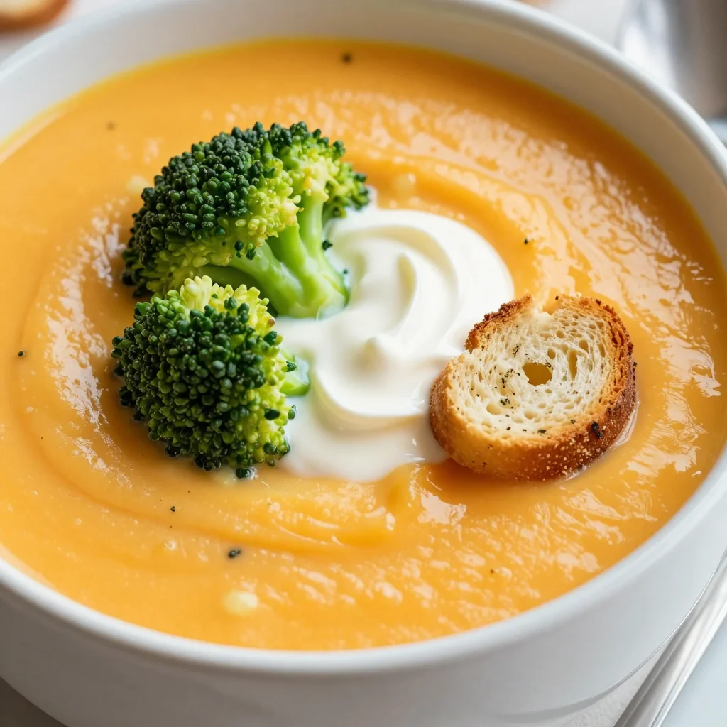 Cheesy Slow Cooker Broccoli Cheddar Soup for Snow Days