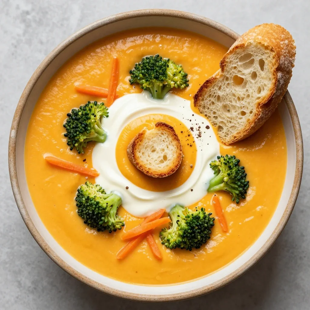 Cheesy Slow Cooker Broccoli Cheddar Soup for Snow Days