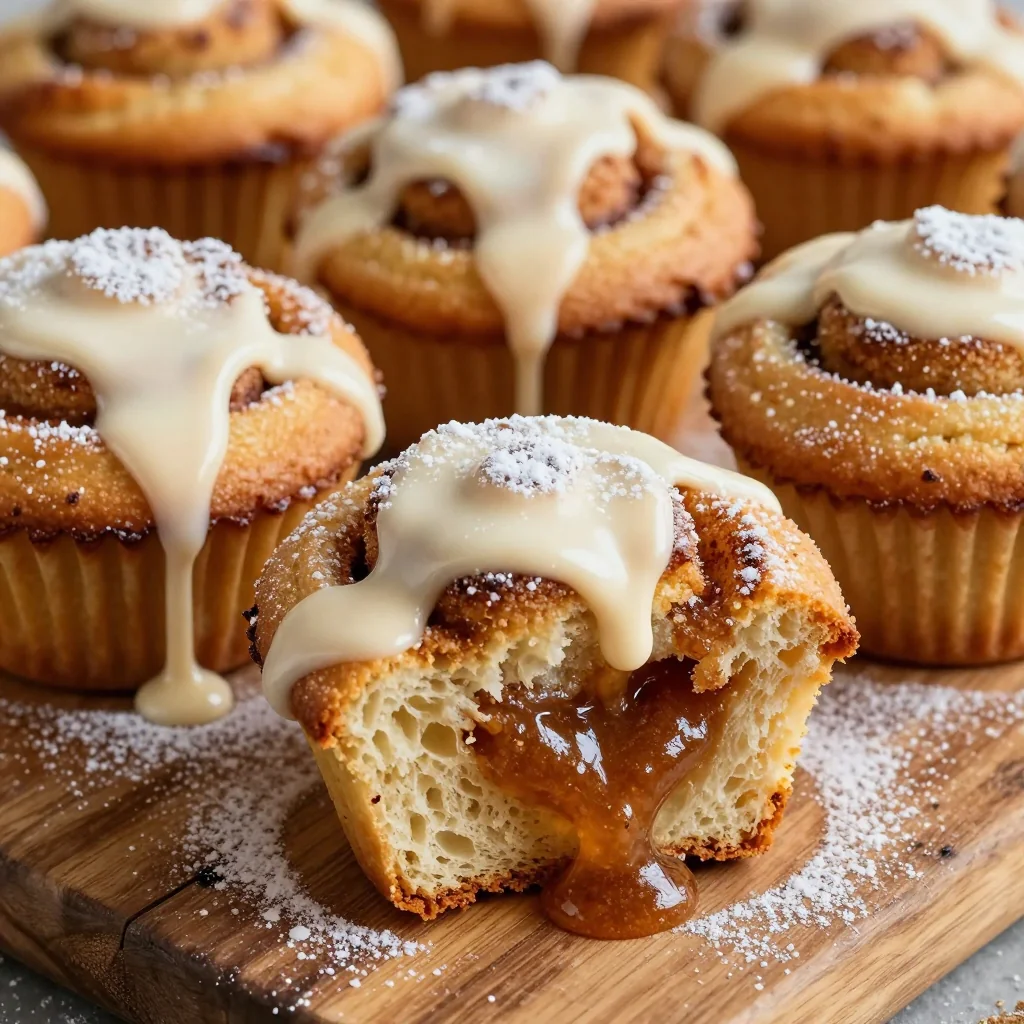 Cinnamon Roll Muffins with Icing for Breakfast
