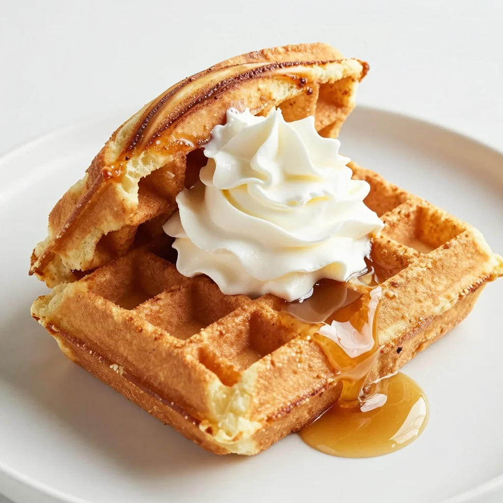 Cinnamon Roll Waffle Sandwich for Breakfast