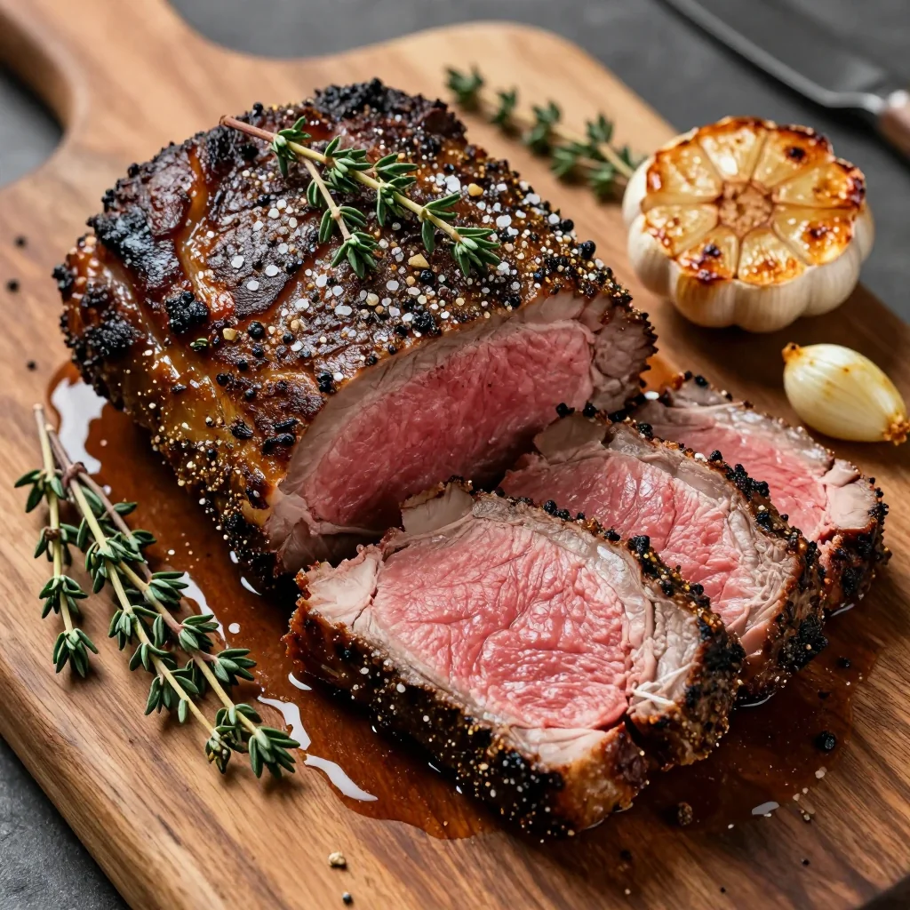 classic herbroasted prime rib with garlic and thyme for festive dinners