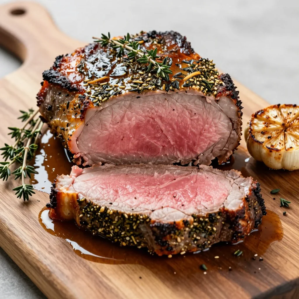 classic herbroasted prime rib with garlic and thyme for festive dinners