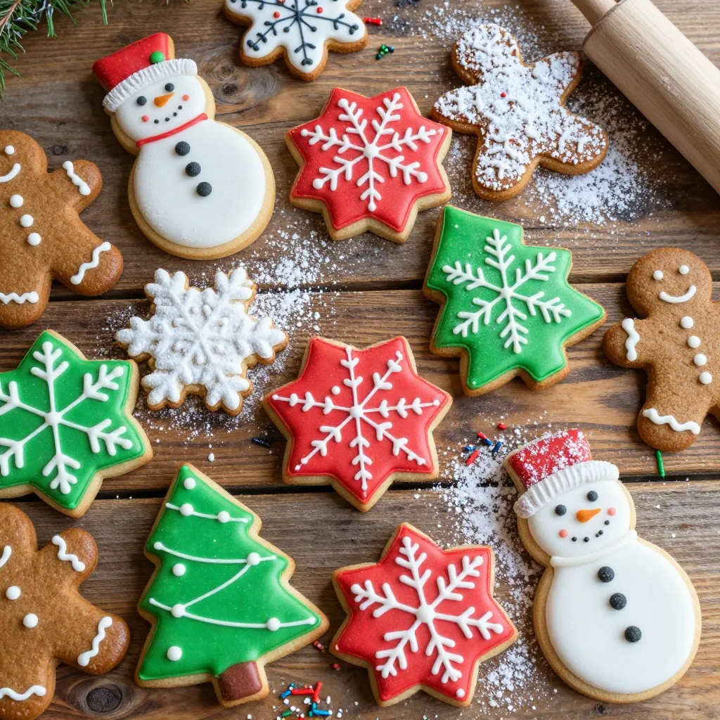 classic holiday sugar cookies with royal icing for christmas baking