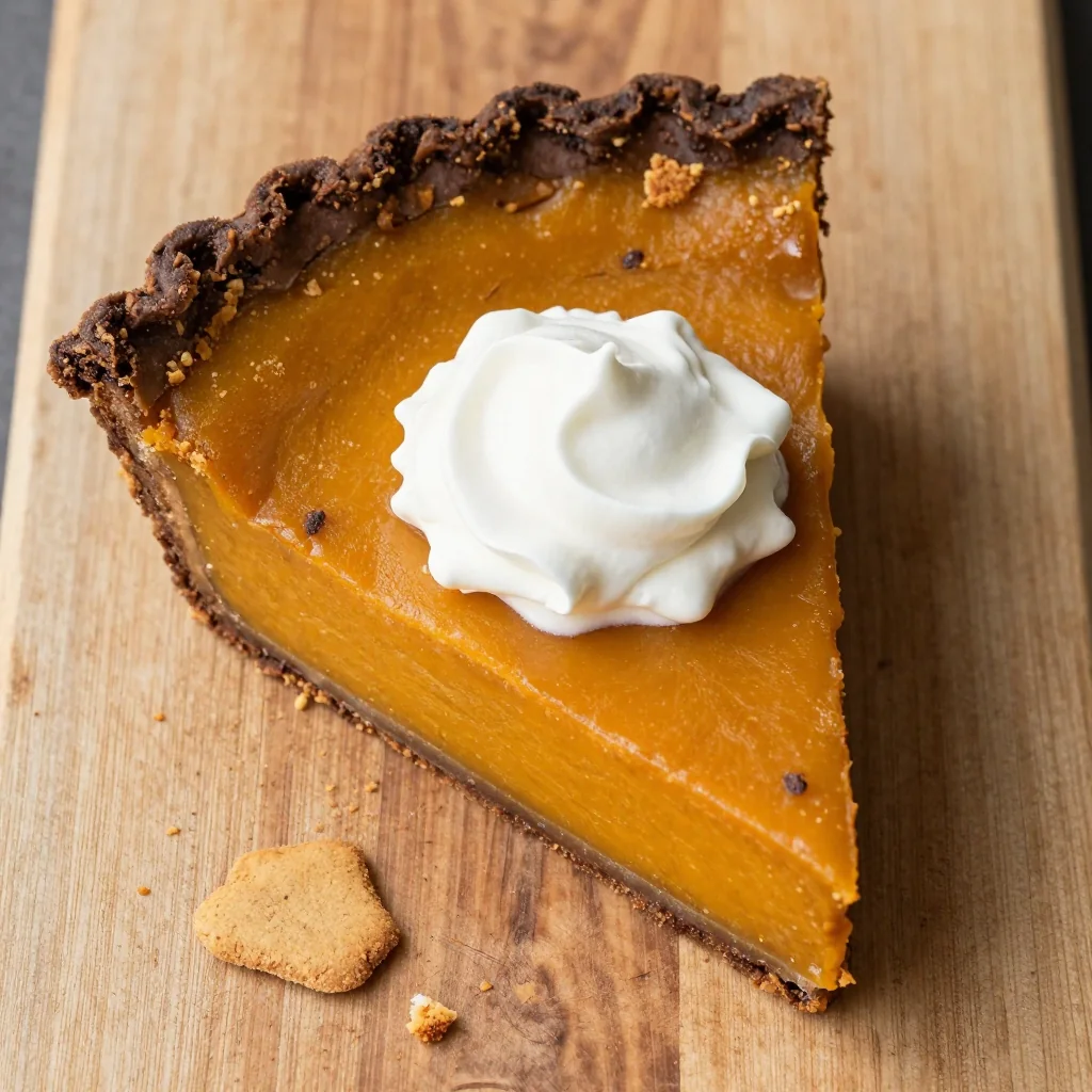 classic pumpkin pie with gingersnap crust for holiday dessert tables