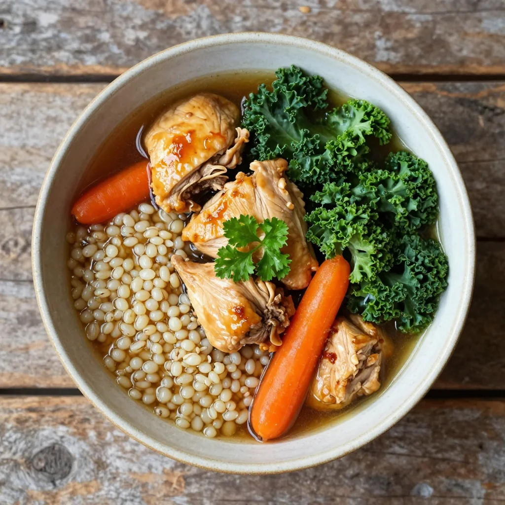 Cozy Hearty Chicken and Barley Soup for January