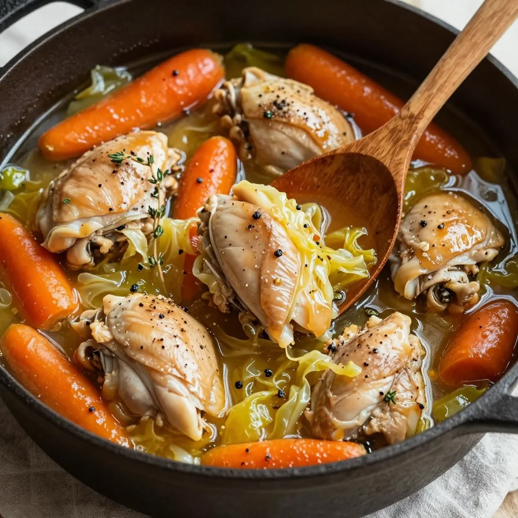 cozy one pot chicken carrot and cabbage stew for cold january nights