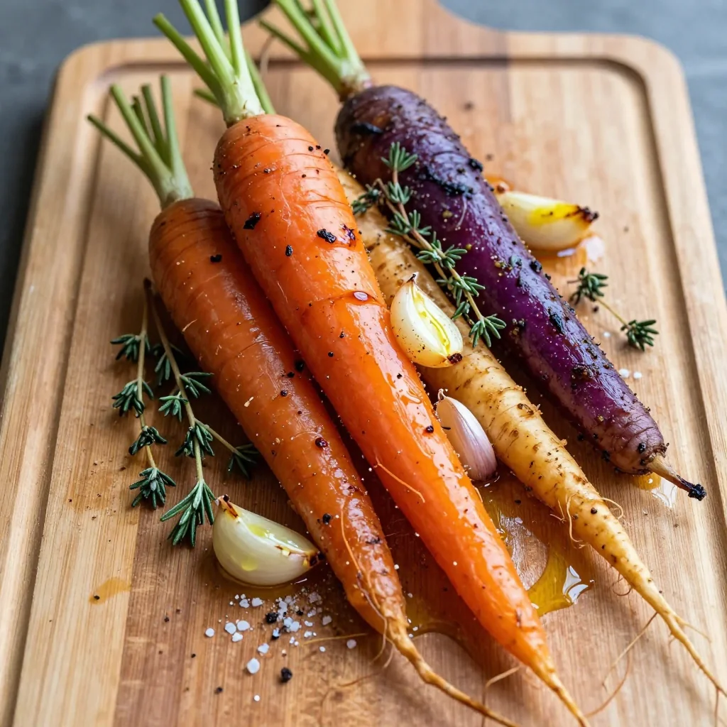 cozy roasted carrot and parsnip medley with garlic and herbs