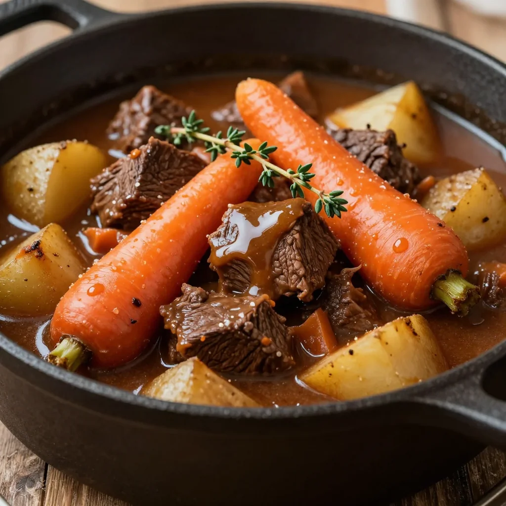 cozy slow cooker beef and vegetable stew with root vegetables