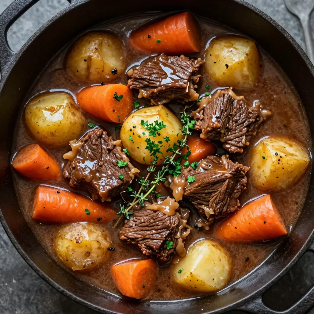 cozy slow cooker beef and vegetable stew with root vegetables