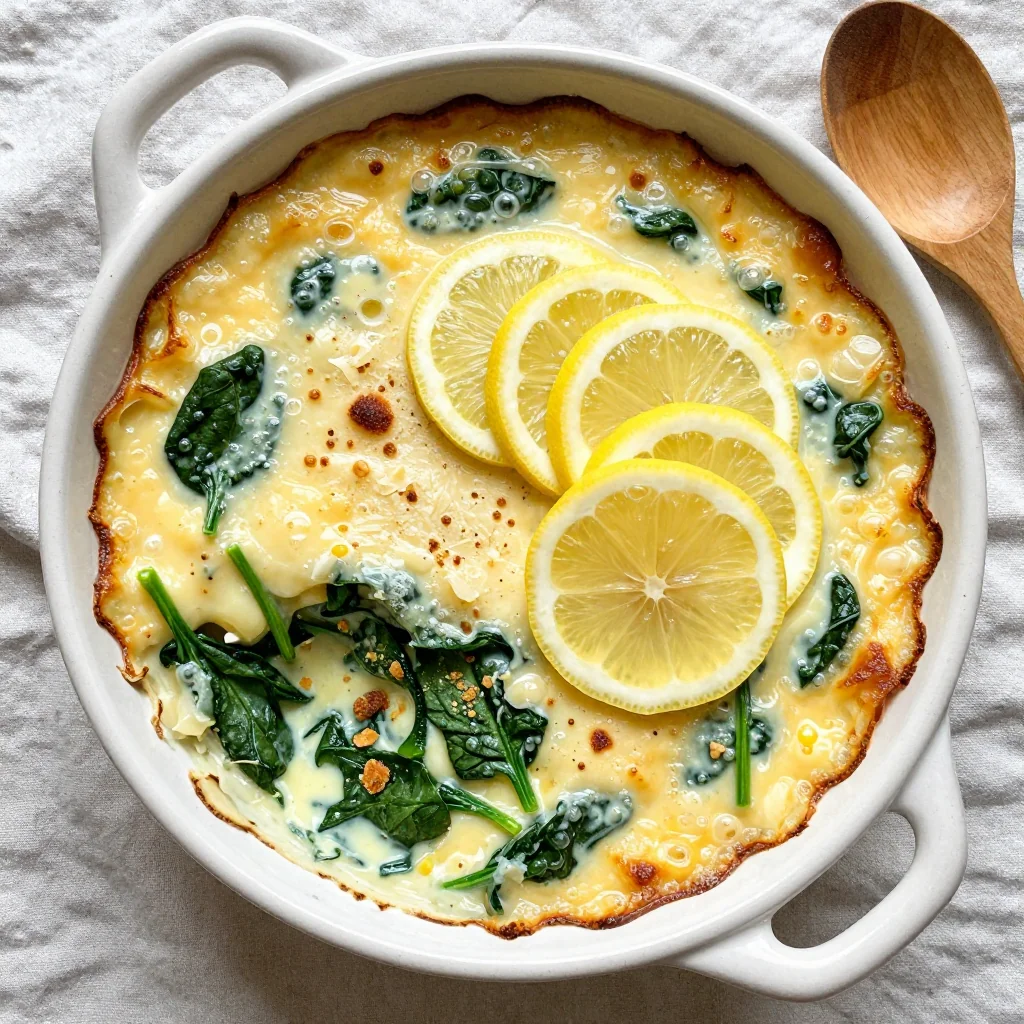 creamy lemon and spinach casserole for light winter dinners