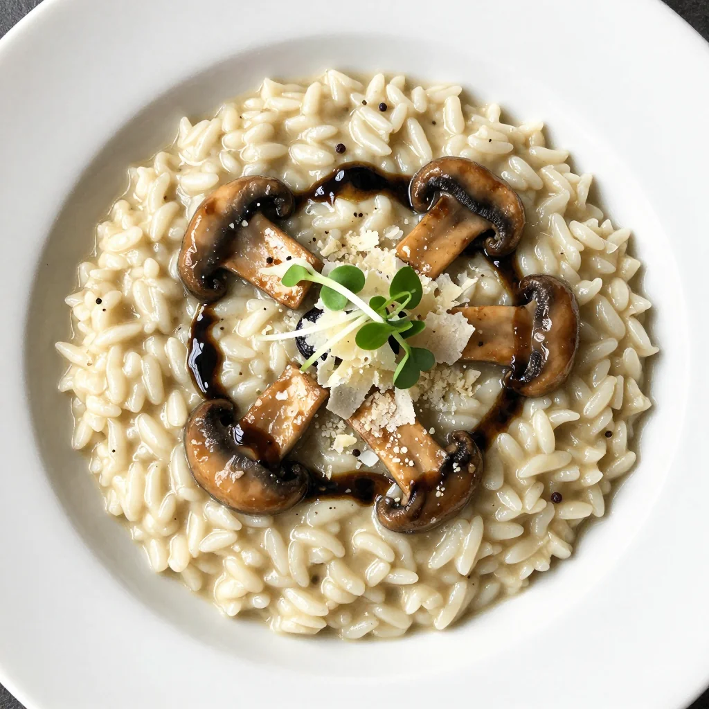 Creamy Mushroom Risotto with Truffle Oil for Fancy Dinner