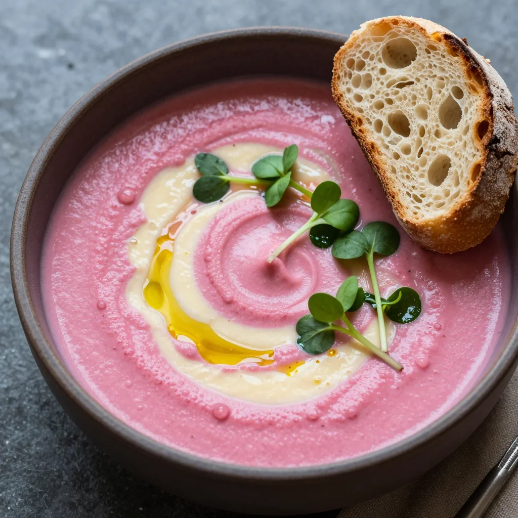 creamy parsnip and beet soup with fresh herbs for slow mornings