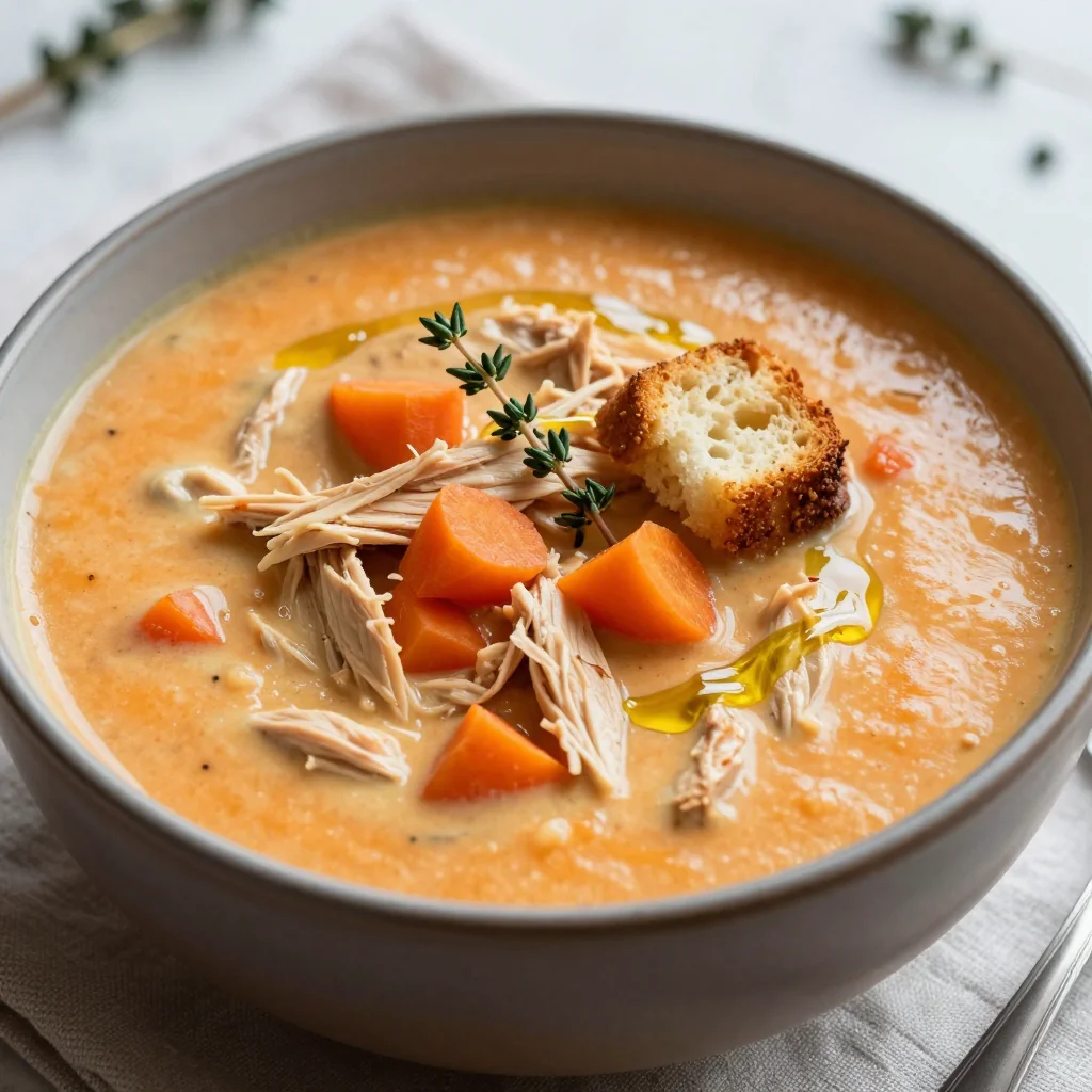 creamy slow cooker chicken and carrot soup for cozy winter days
