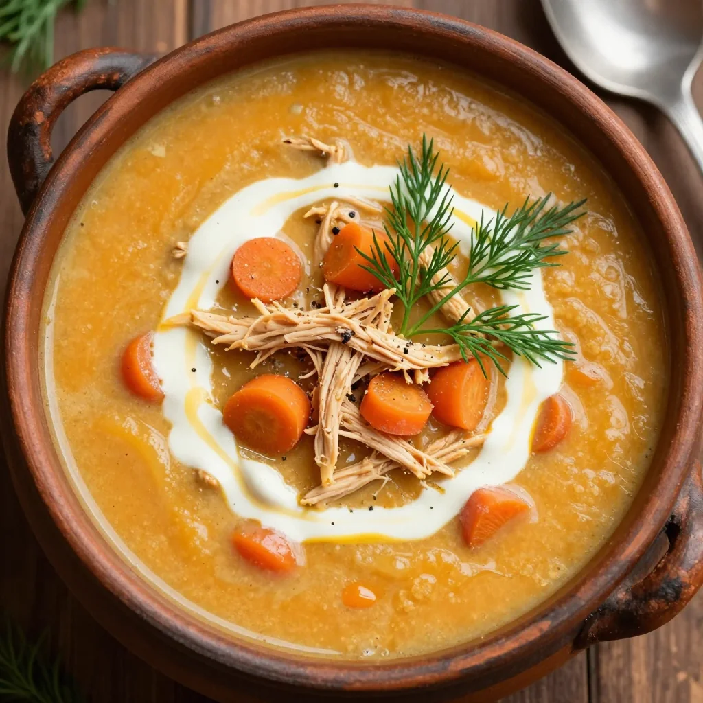 creamy slow cooker chicken and carrot soup for cozy winter days