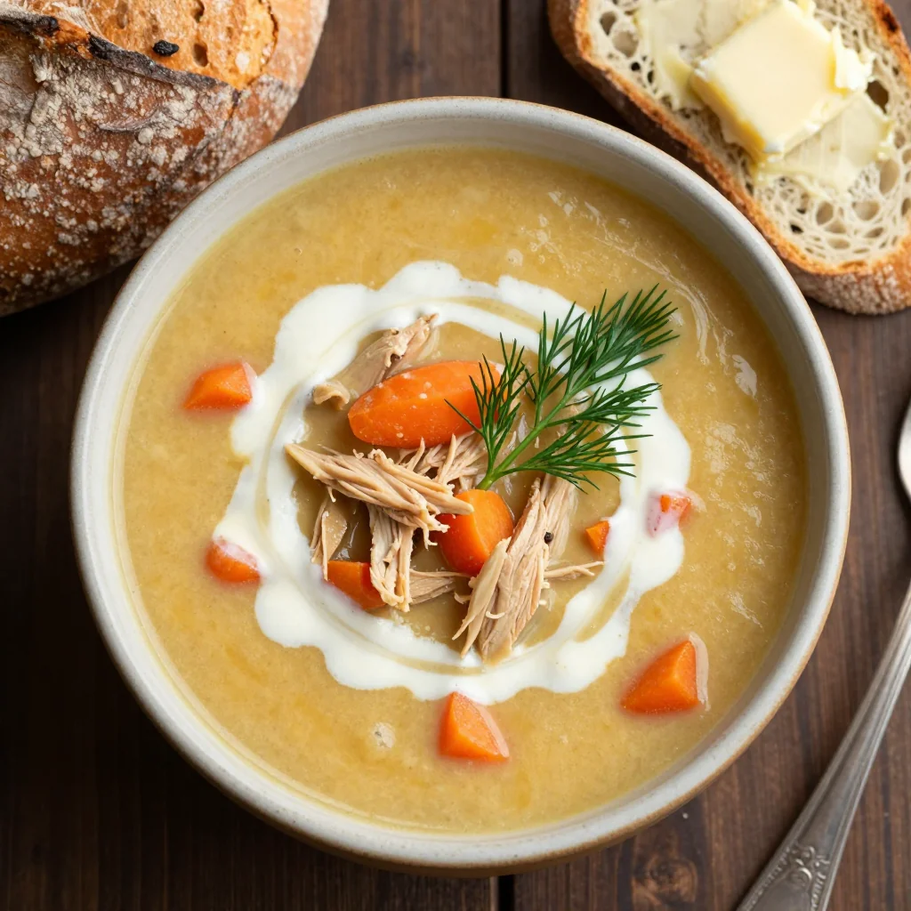 creamy slow cooker chicken and carrot soup for frosty winter days