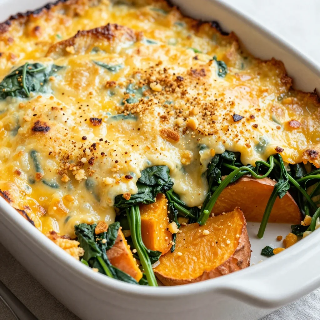 creamy spinach and sweet potato bake for cozy january family dinners
