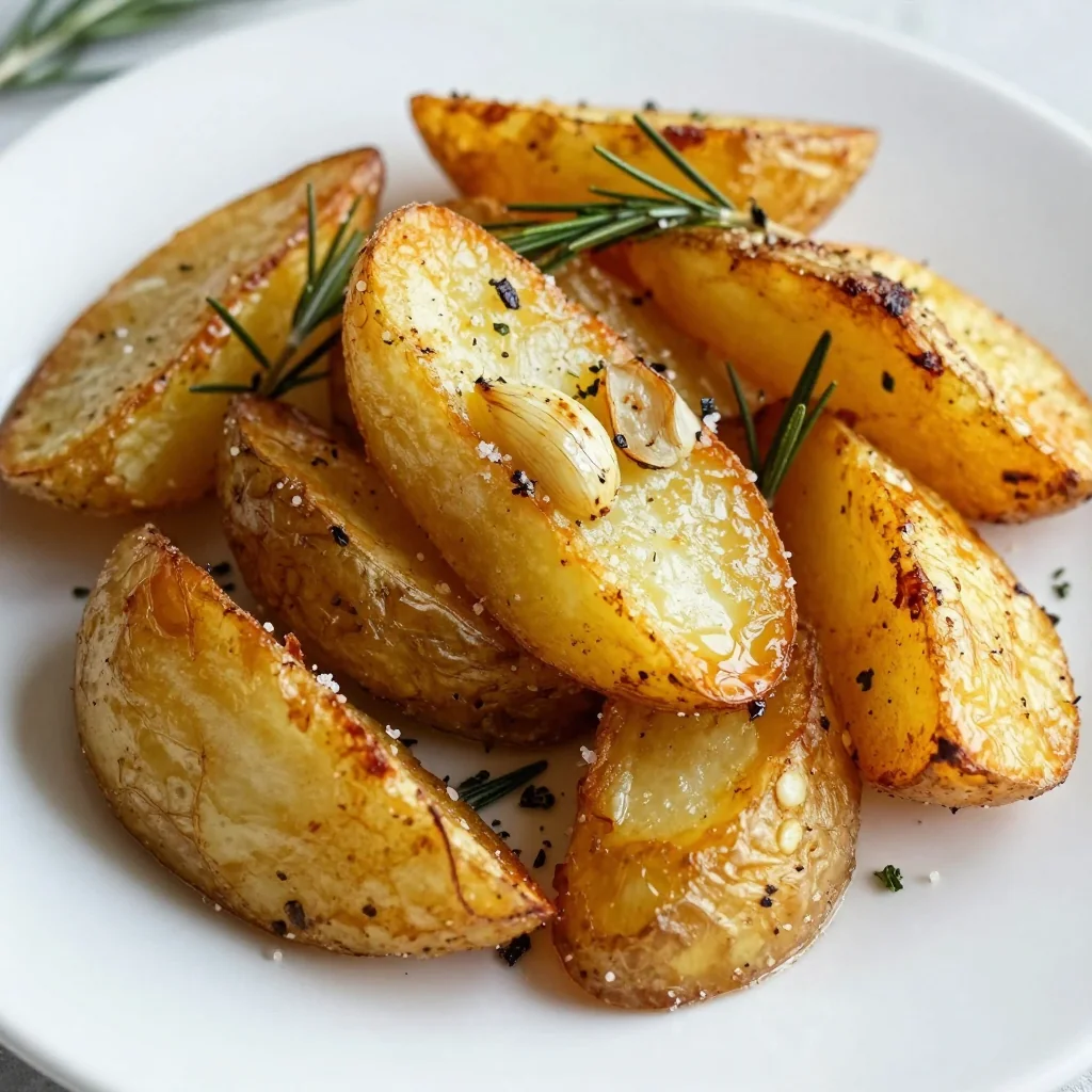 crispy roasted potatoes with garlic and rosemary for budget friendly dinners