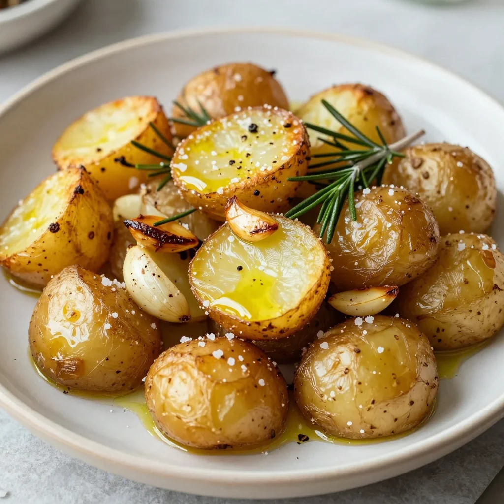 crispy roasted potatoes with garlic and rosemary for budget friendly dinners