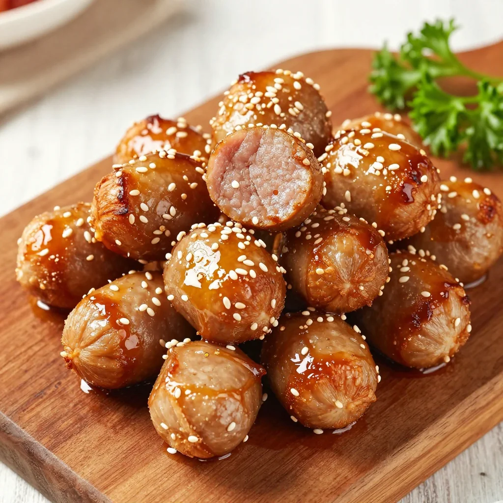 Crispy Smoked Sausage Bites with a Honey Glaze