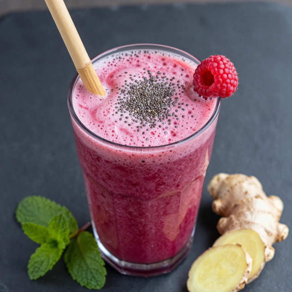 Detox Berry Ginger Smoothie for Immunity Boost