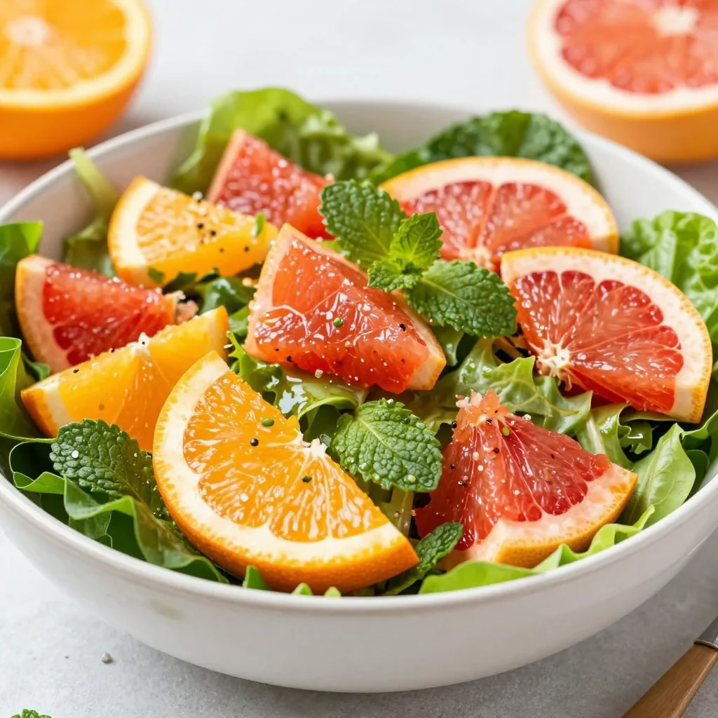 detox citrus salad with oranges grapefruit and fresh mint